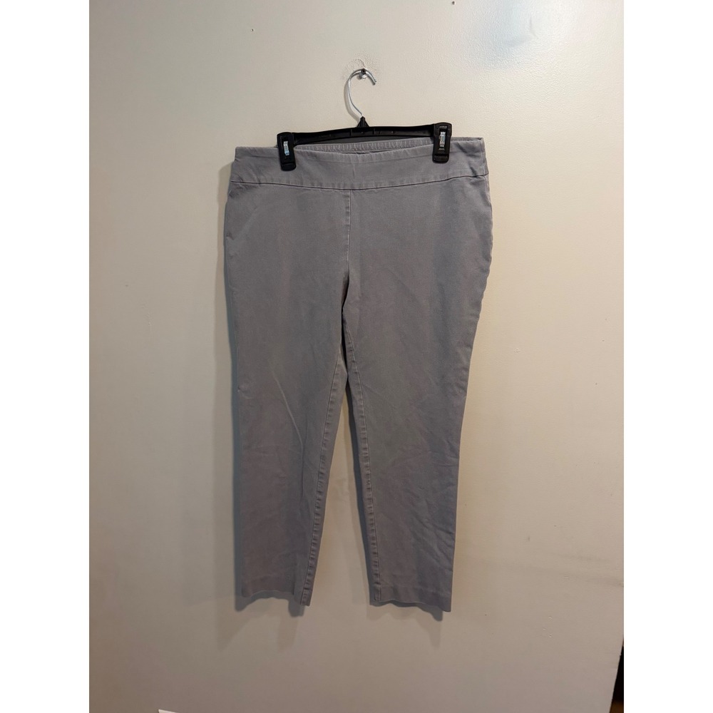 Crown & Ivy Ashley Gray Pull On Slim Leg Stretch Pants Size 14